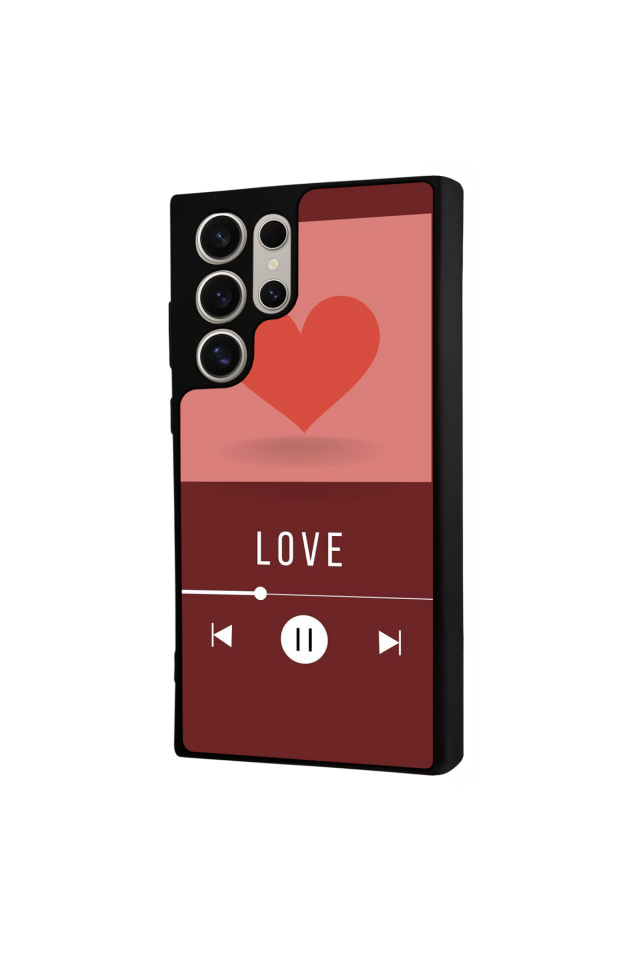 Samsung Galaxy S22 Ultra Uyumlu Kalp Love Tasarımlı Glossy Premium Kılıf