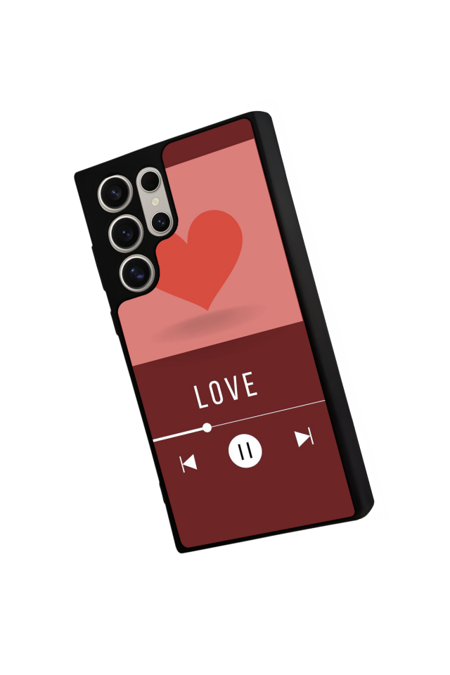 Samsung Galaxy S22 Ultra Uyumlu Kalp Love Tasarımlı Glossy Premium Kılıf