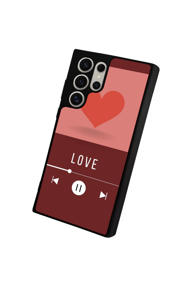 Samsung Galaxy S22 Ultra Uyumlu Kalp Love Tasarımlı Glossy Premium Kılıf