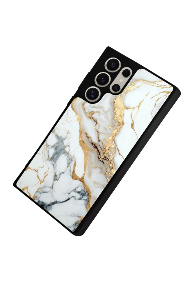 Samsung Galaxy S24 Ultra Uyumlu Mermer Marble Tasarımlı Glossy Premium Kılıf
