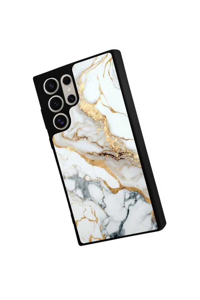 Samsung Galaxy S24 Ultra Uyumlu Mermer Marble Tasarımlı Glossy Premium Kılıf
