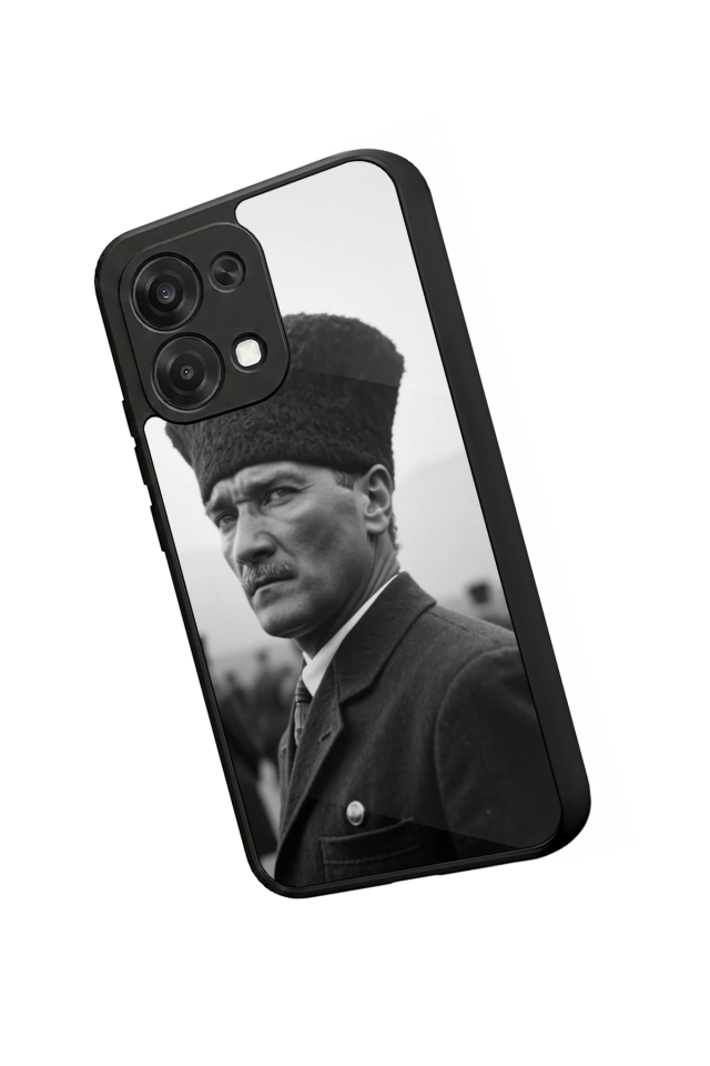 Oppo A6 Pro Uyumlu Mustafa Kemal Ataturk Tasarımlı Glossy Premium Kılıf