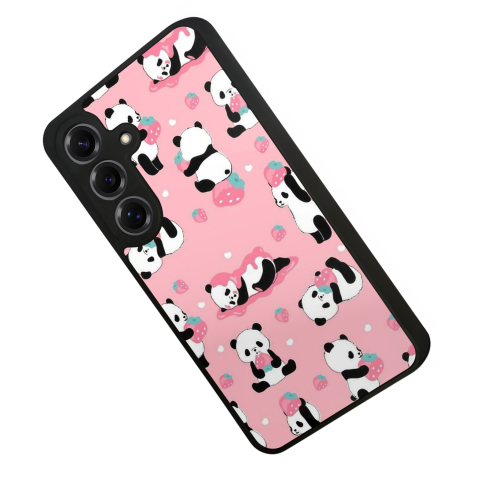 Samsung Galaxy S25 Uyumlu Panda Tasarımlı Glossy Premium Kılıf