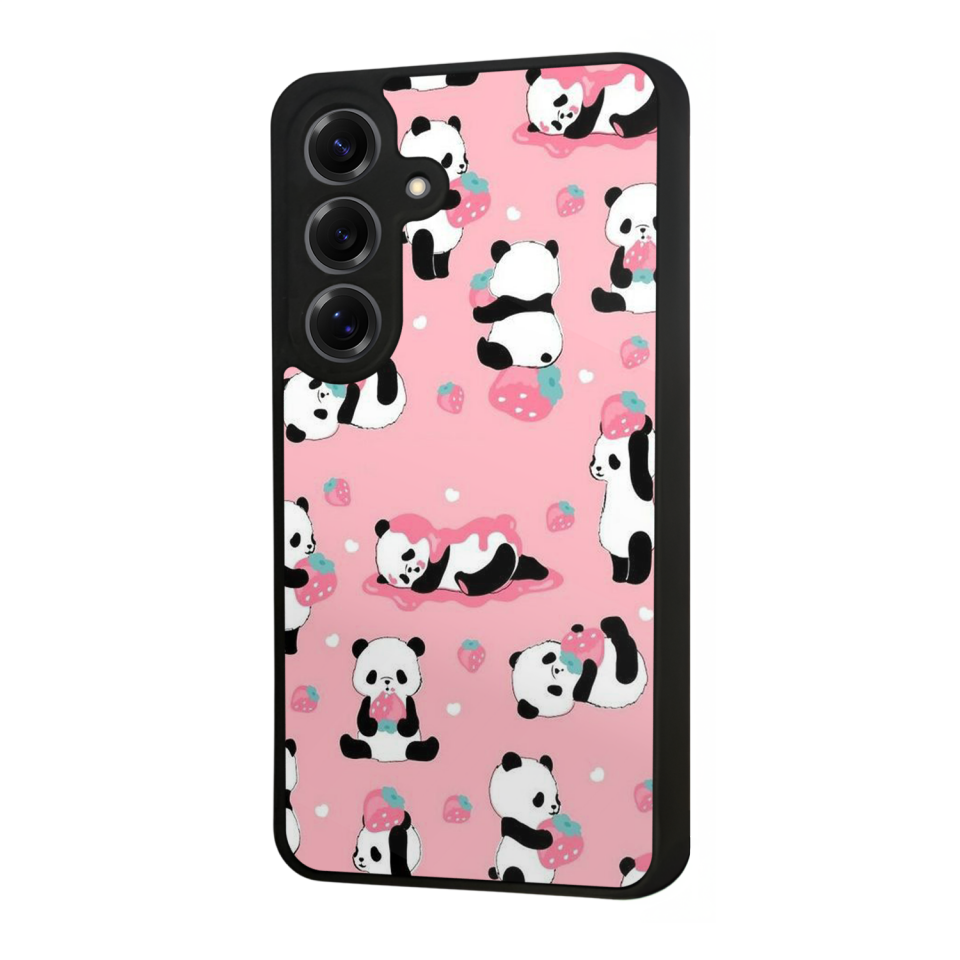 Samsung Galaxy S25 Uyumlu Panda Tasarımlı Glossy Premium Kılıf