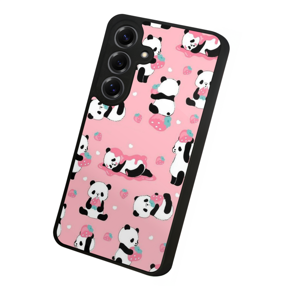 Samsung Galaxy S25 Uyumlu Panda Tasarımlı Glossy Premium Kılıf