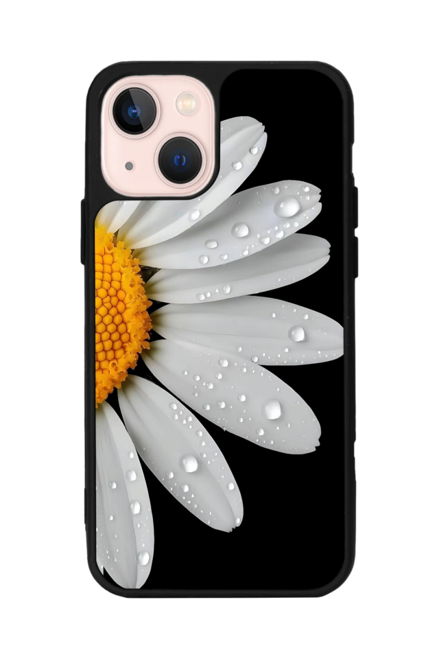 iPhone 13 Mini Uyumlu Papatya Tasarımlı Glossy Premium Kılıf