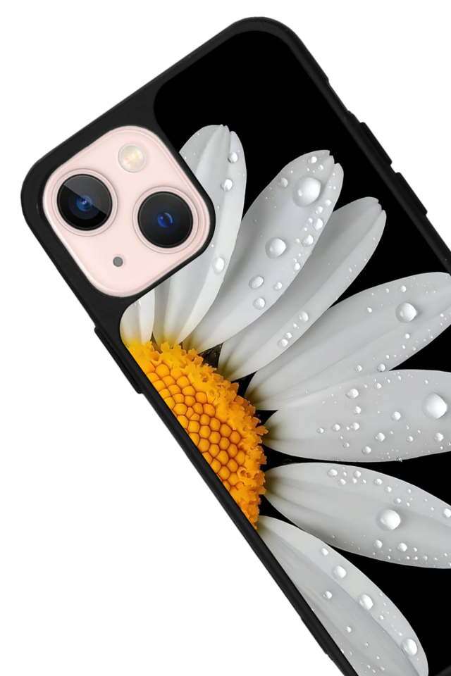 iPhone 13 Mini Uyumlu Papatya Tasarımlı Glossy Premium Kılıf