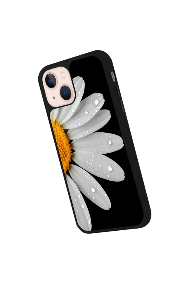 iPhone 13 Mini Uyumlu Papatya Tasarımlı Glossy Premium Kılıf