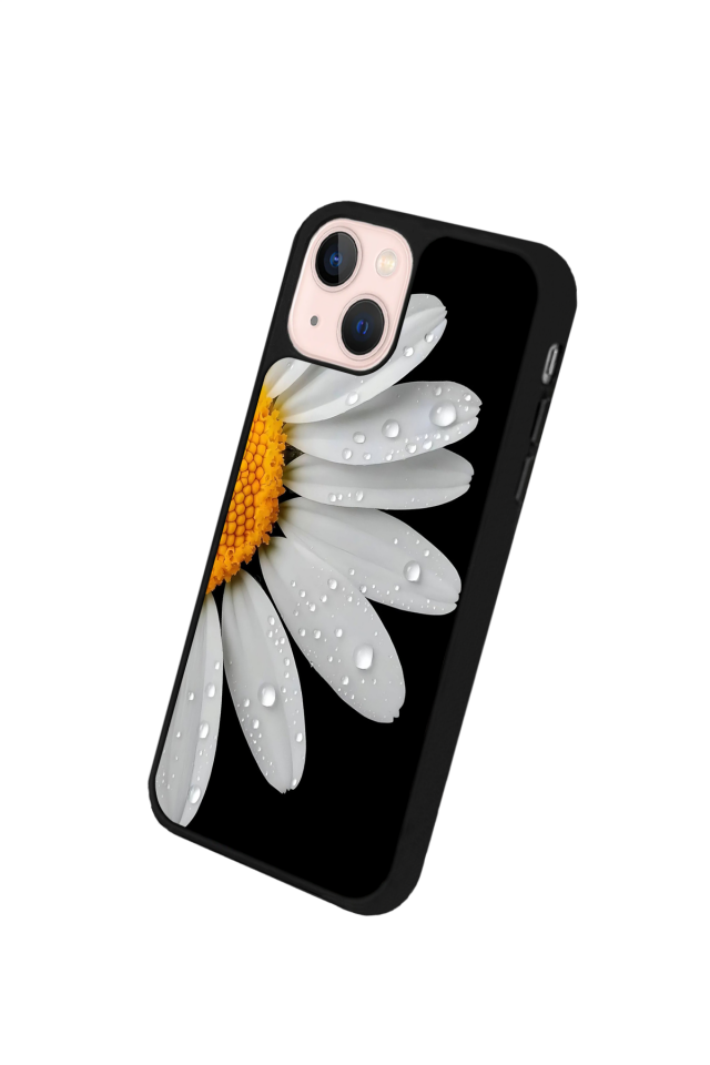 iPhone 13 Mini Uyumlu Papatya Tasarımlı Glossy Premium Kılıf