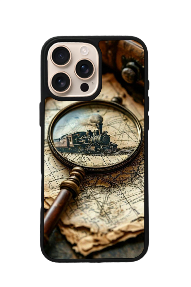 iPhone 15 Pro Uyumlu Pusula Tasarımlı Glossy Premium Kılıf