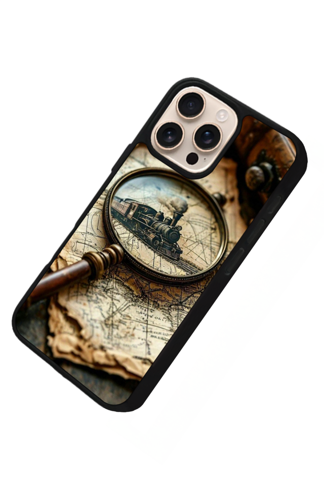 iPhone 15 Pro Uyumlu Pusula Tasarımlı Glossy Premium Kılıf