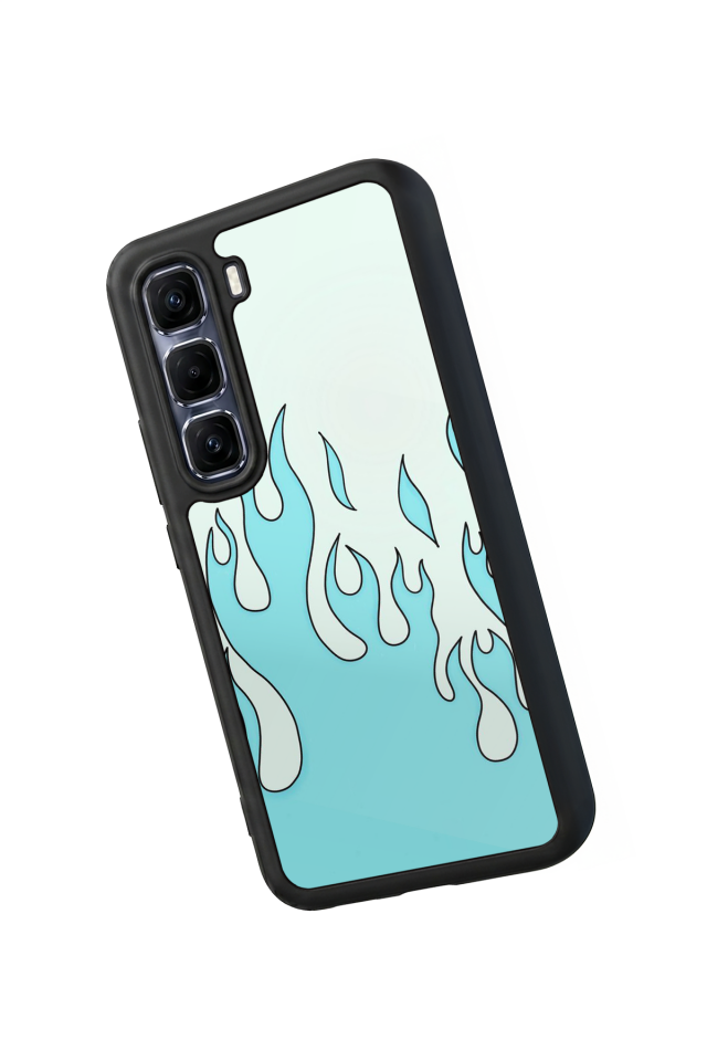Infinix Hot 60 Pro Plus Uyumlu Retro Flame Patterns Tasarımlı Glossy Premium Kılıf