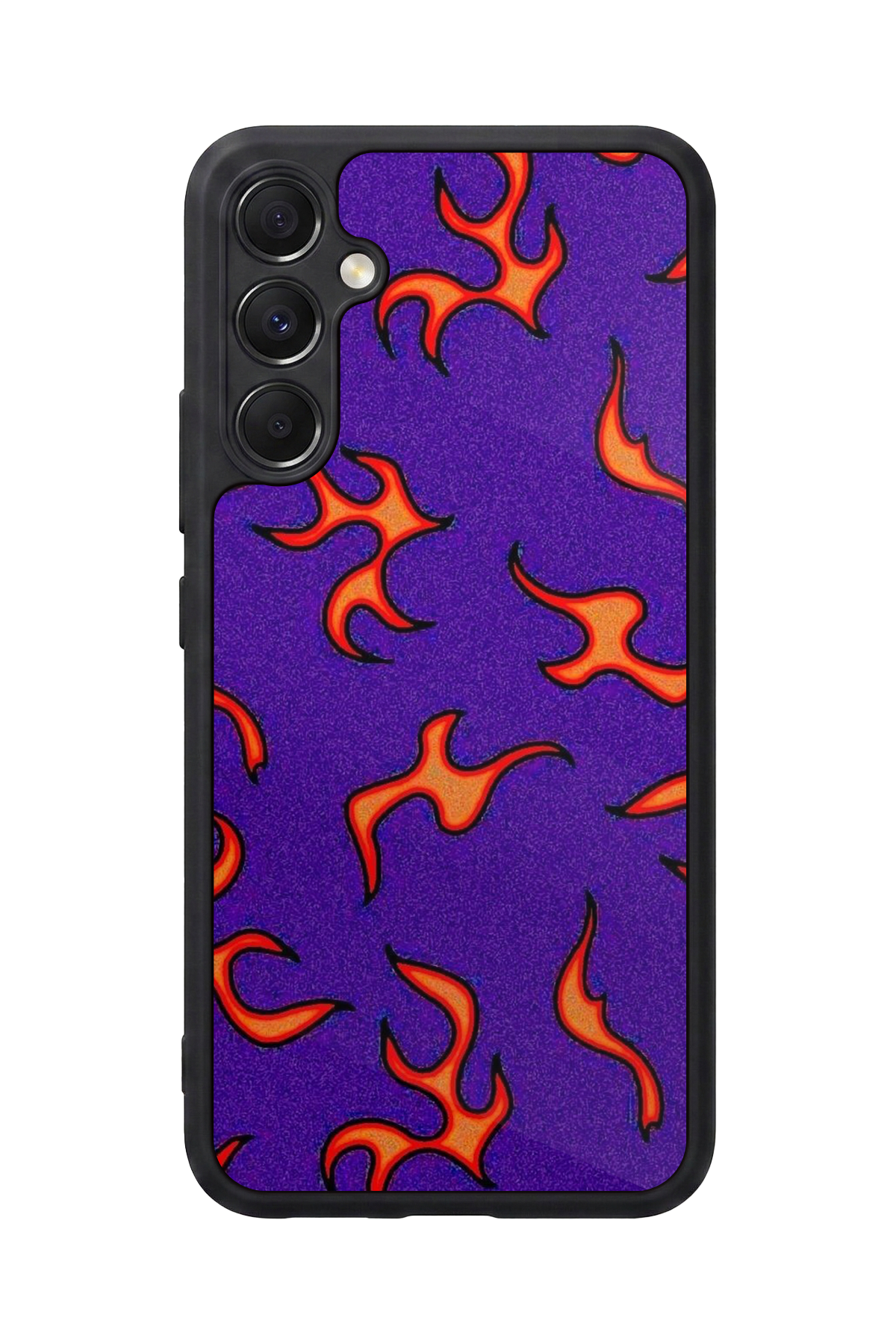 Samsung Galaxy A34 Uyumlu Retro Flame Patterns Tasarımlı Glossy Premium Kılıf