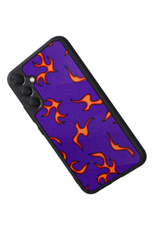 Samsung Galaxy A34 Uyumlu Retro Flame Patterns Tasarımlı Glossy Premium Kılıf
