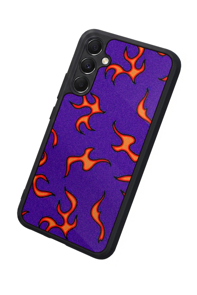 Samsung Galaxy A34 Uyumlu Retro Flame Patterns Tasarımlı Glossy Premium Kılıf