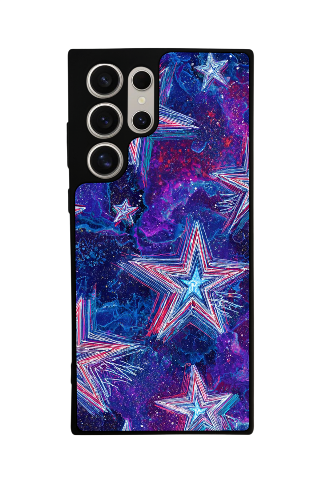 Samsung Galaxy S23 Ultra Uyumlu Retro Yildizlar Tasarımlı Glossy Premium Kılıf