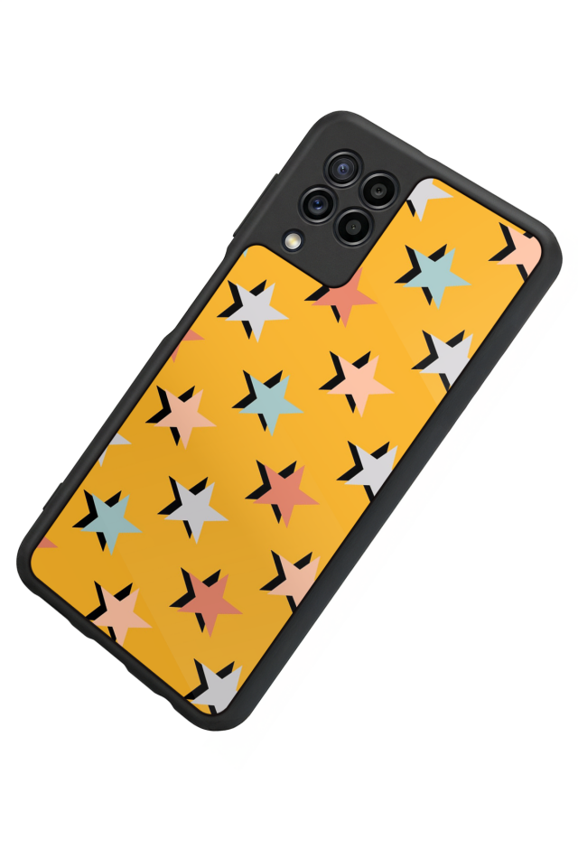 Samsung Galaxy M22 Uyumlu Retro Yildizlar Tasarımlı Glossy Premium Kılıf