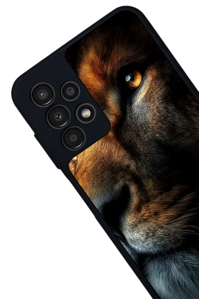 Samsung Galaxy A13 Uyumlu Aslan Tasarımlı Glossy Premium Kılıf