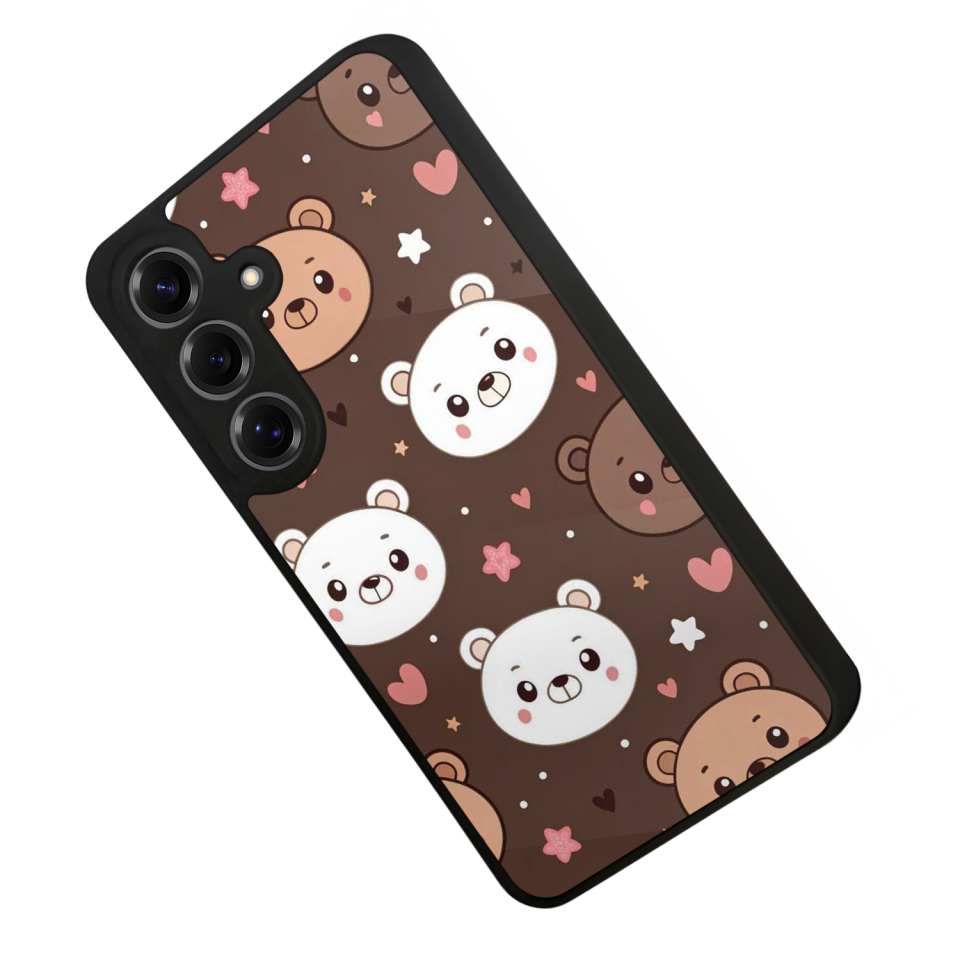 Samsung Galaxy S25 Uyumlu Ayı Tasarımlı Glossy Premium Kılıf