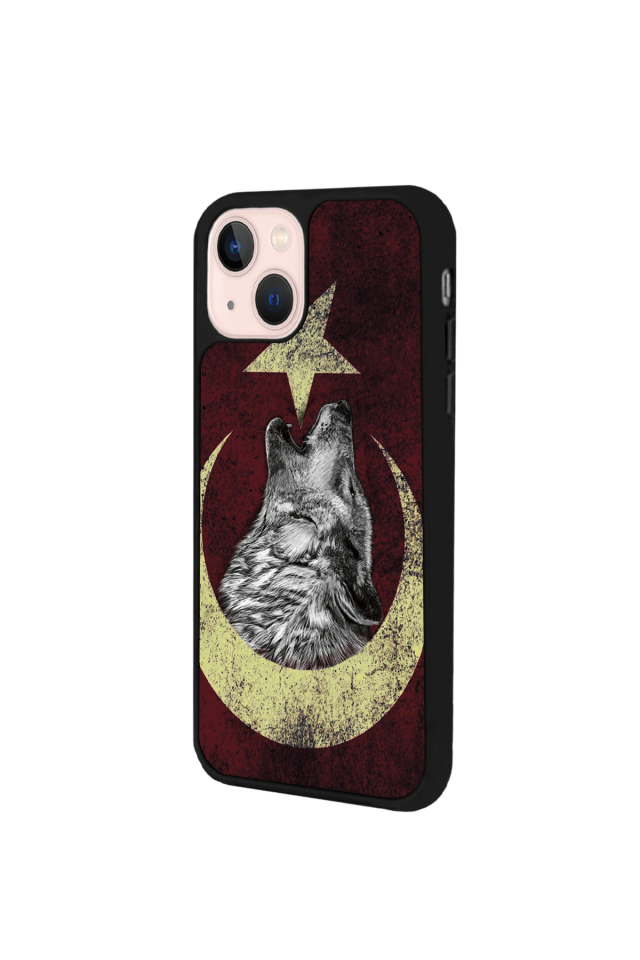 iPhone 15 Uyumlu Bozkurt Tasarımlı Glossy Premium Kılıf