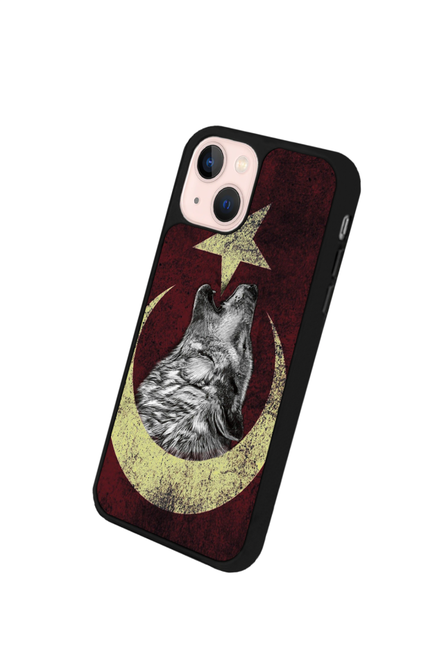 iPhone 15 Uyumlu Bozkurt Tasarımlı Glossy Premium Kılıf