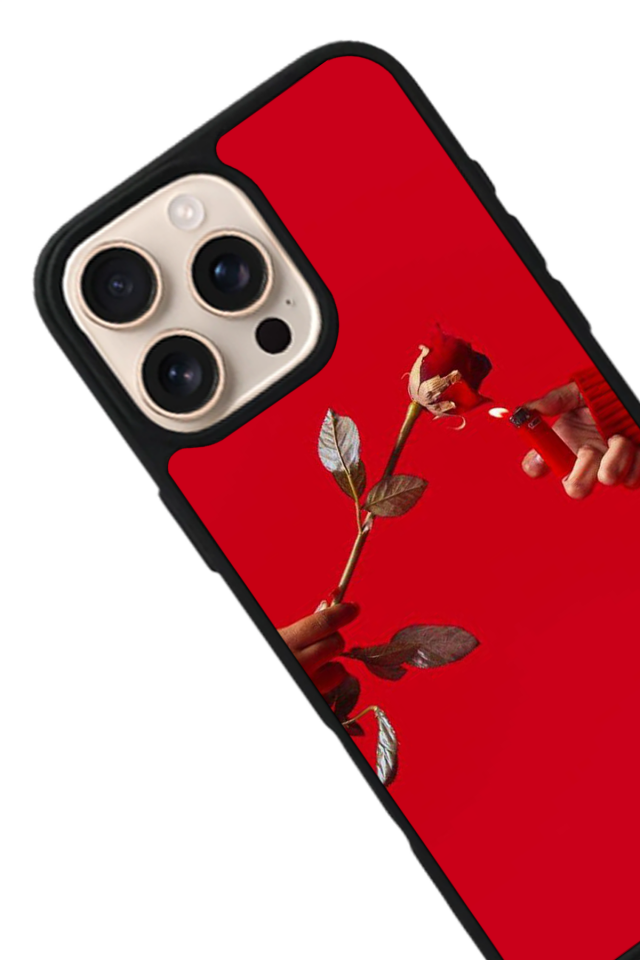 iPhone 16 Pro Max Uyumlu Kirmizi Tasarımlı Glossy Premium Kılıf