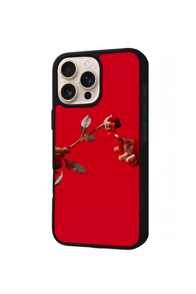 iPhone 16 Pro Max Uyumlu Kirmizi Tasarımlı Glossy Premium Kılıf