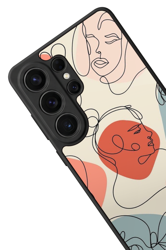 Samsung Galaxy S26 Ultra Uyumlu Line Art Tasarımlı Glossy Premium Kılıf