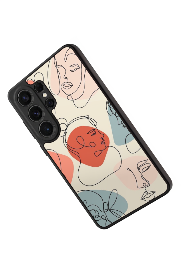 Samsung Galaxy S26 Ultra Uyumlu Line Art Tasarımlı Glossy Premium Kılıf