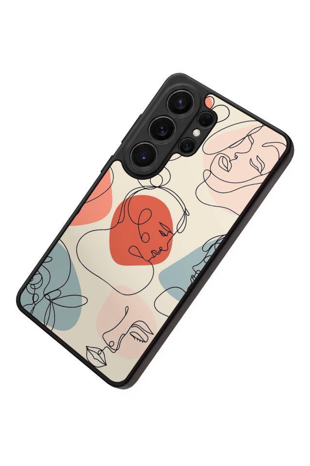 Samsung Galaxy S26 Ultra Uyumlu Line Art Tasarımlı Glossy Premium Kılıf