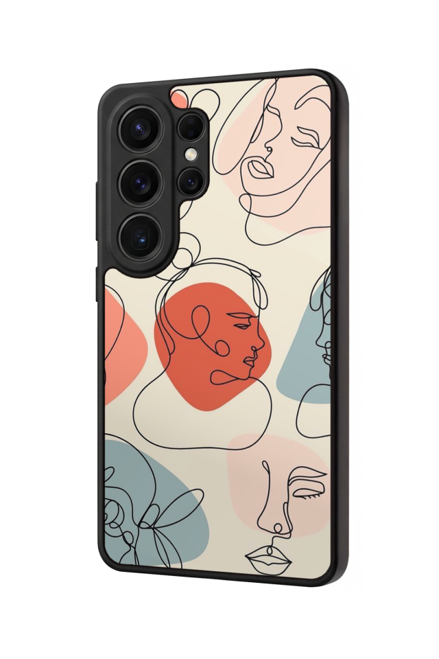 Samsung Galaxy S26 Ultra Uyumlu Line Art Tasarımlı Glossy Premium Kılıf