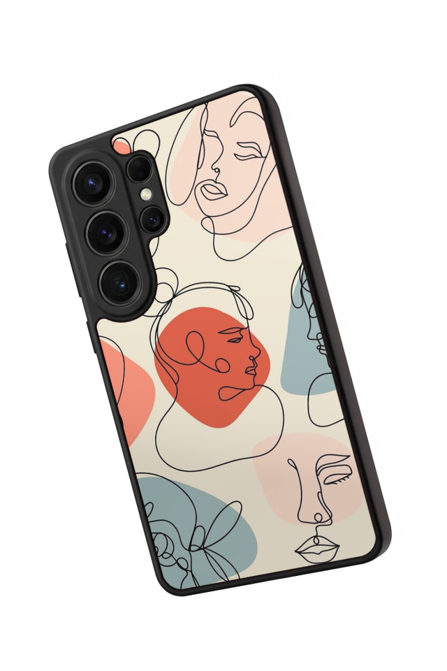 Samsung Galaxy S26 Ultra Uyumlu Line Art Tasarımlı Glossy Premium Kılıf