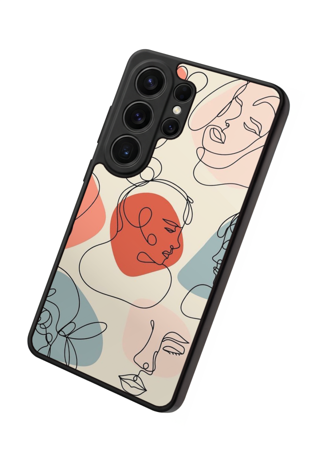 Samsung Galaxy S26 Ultra Uyumlu Line Art Tasarımlı Glossy Premium Kılıf