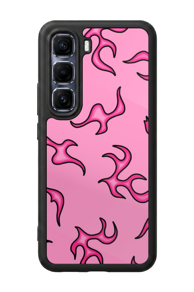 Infinix Hot 60 Pro Plus Uyumlu Retro Flame Patterns Tasarımlı Glossy Premium Kılıf