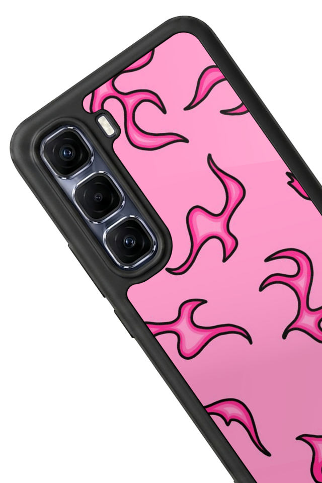 Infinix Hot 60 Pro Plus Uyumlu Retro Flame Patterns Tasarımlı Glossy Premium Kılıf