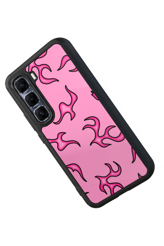 Infinix Hot 60 Pro Plus Uyumlu Retro Flame Patterns Tasarımlı Glossy Premium Kılıf