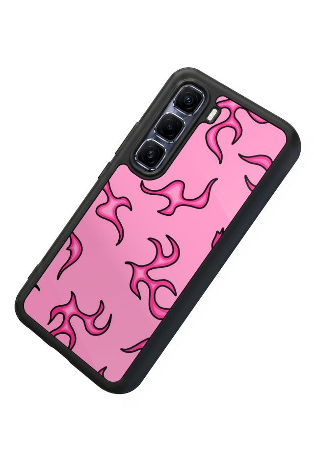 Infinix Hot 60 Pro Plus Uyumlu Retro Flame Patterns Tasarımlı Glossy Premium Kılıf