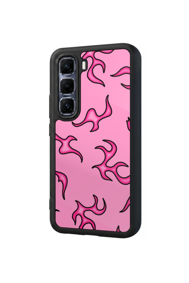 Infinix Hot 60 Pro Plus Uyumlu Retro Flame Patterns Tasarımlı Glossy Premium Kılıf