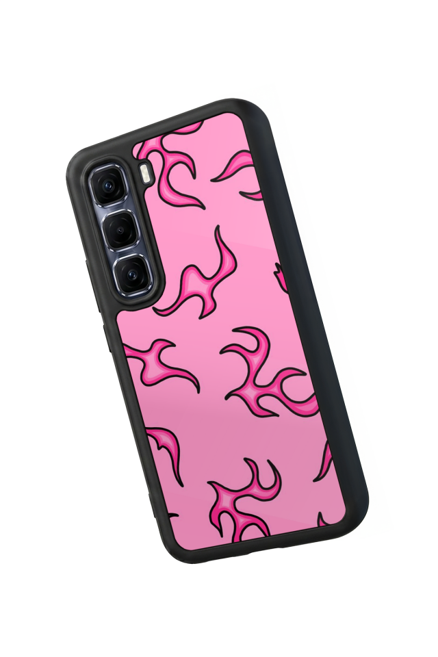 Infinix Hot 60 Pro Plus Uyumlu Retro Flame Patterns Tasarımlı Glossy Premium Kılıf