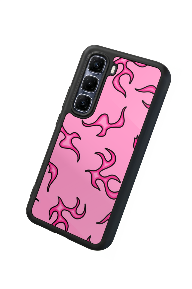 Infinix Hot 60 Pro Plus Uyumlu Retro Flame Patterns Tasarımlı Glossy Premium Kılıf