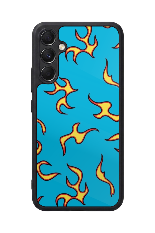 Samsung Galaxy A34 Uyumlu Retro Flame Patterns Tasarımlı Glossy Premium Kılıf
