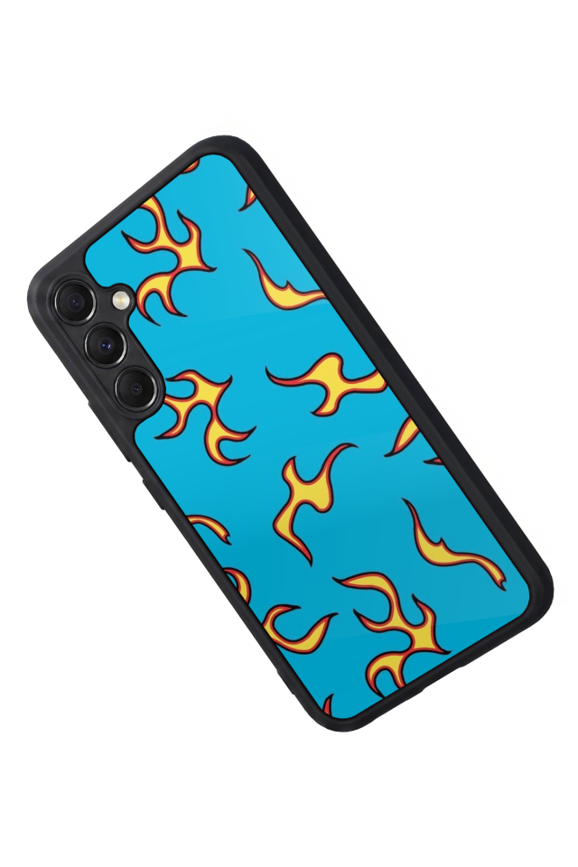 Samsung Galaxy A34 Uyumlu Retro Flame Patterns Tasarımlı Glossy Premium Kılıf