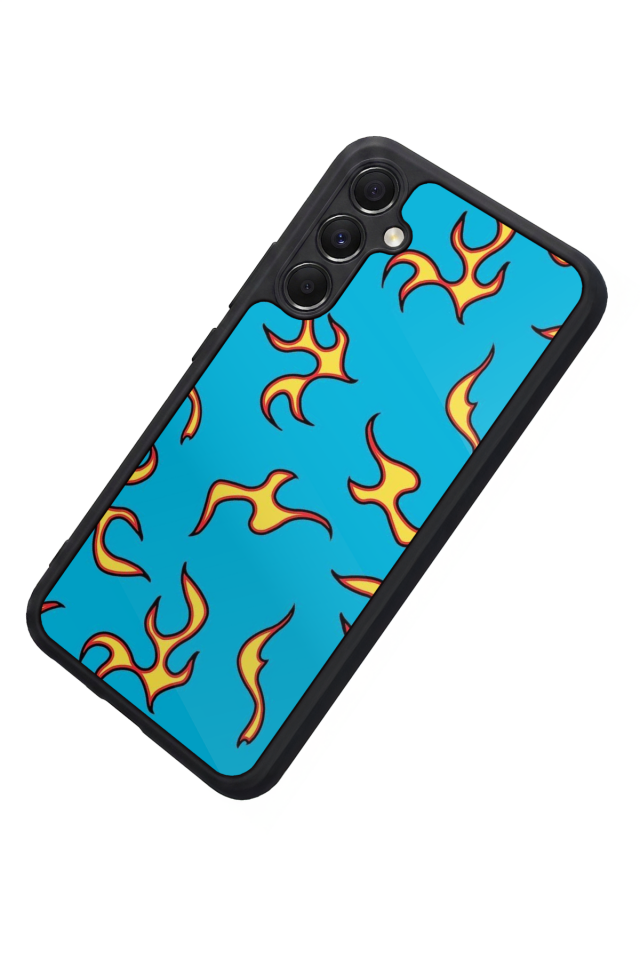 Samsung Galaxy A34 Uyumlu Retro Flame Patterns Tasarımlı Glossy Premium Kılıf