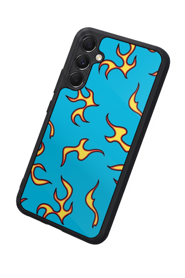 Samsung Galaxy A34 Uyumlu Retro Flame Patterns Tasarımlı Glossy Premium Kılıf
