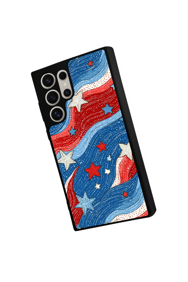 Samsung Galaxy S23 Ultra Uyumlu Retro Yildizlar Tasarımlı Glossy Premium Kılıf