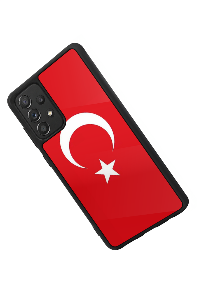 Samsung Galaxy A72 Uyumlu Türk Bayragi Tasarımlı Glossy Premium Kılıf