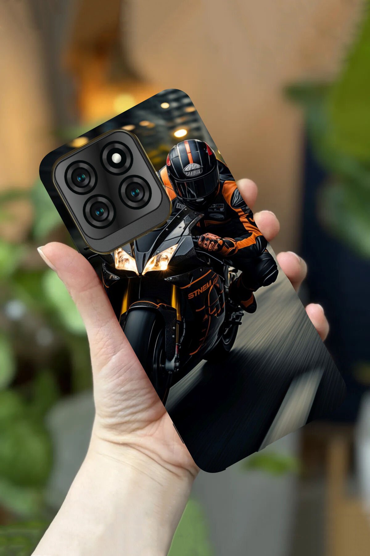 Reeder S71 Uyumlu Kamera Korumalı Motor Desenli HD Baskılı Silikon Kılıf