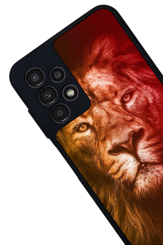 Samsung Galaxy A13 Uyumlu Aslan Tasarımlı Glossy Premium Kılıf