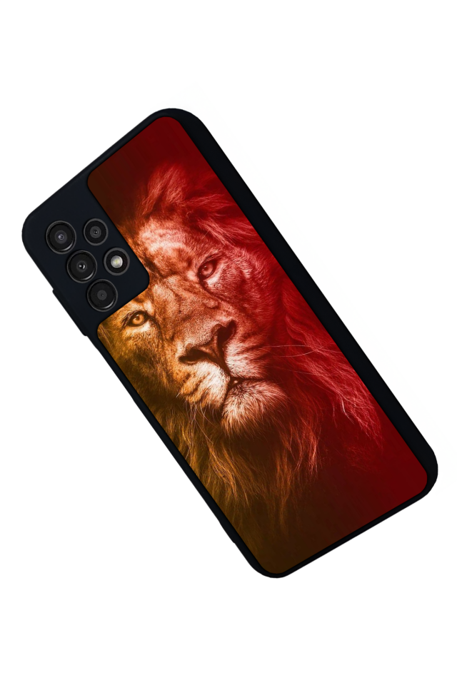 Samsung Galaxy A13 Uyumlu Aslan Tasarımlı Glossy Premium Kılıf