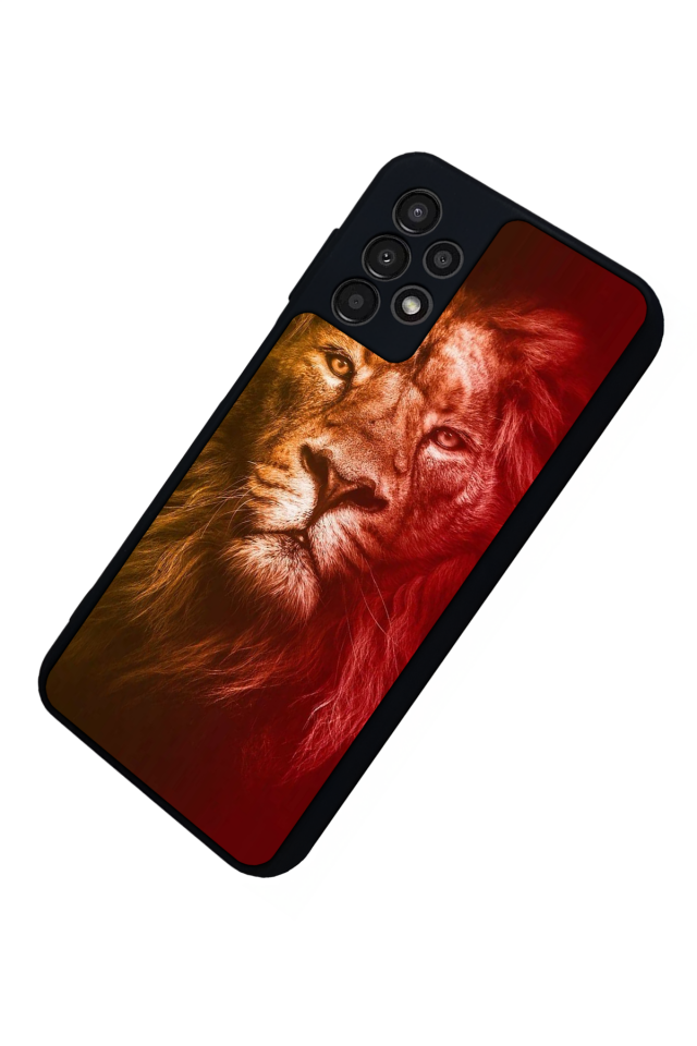 Samsung Galaxy A13 Uyumlu Aslan Tasarımlı Glossy Premium Kılıf